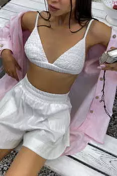 Топ-бра из муслина белого цвета