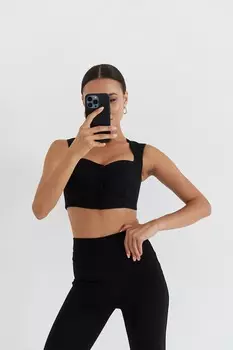 Топ-жилетка на пуговицах черного цвета