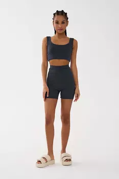 Велосипедки в рубчик графитового цвета