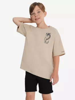Футболка для мальчиков оверсайз, Бежевый
