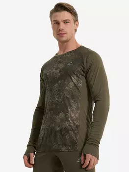 Лонгслив мужской AeroMove Running GFX Mesh, Зеленый