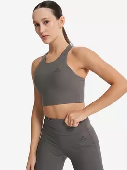 Топ бра спортивный HighFlow Yoga Longline, Серый