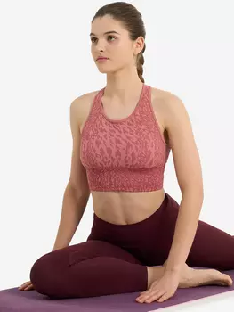 Топ бра спортивный HighFlow Yoga Seamless Longline, Розовый