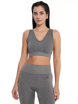Топ бра спортивный HighFlow Seamless Longline, Серый