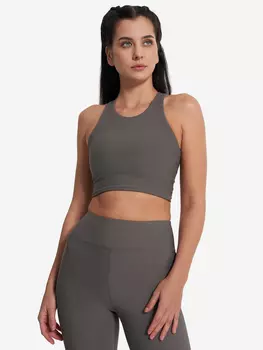 Топ бра спортивный HighFlow Yoga Longline, Серый