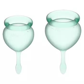 Менструальные чаши Satisfyer Feel Good, 2шт, светло-зеленые