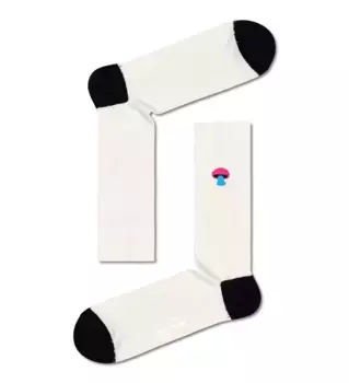 Носки Happy socks Ribbed Embroidery Mushroom Sock REMUS01