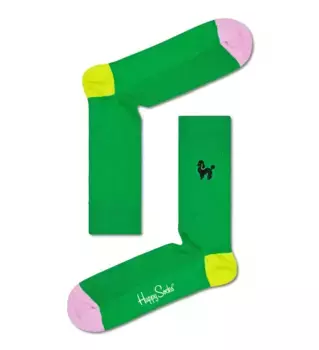Носки Happy socks Ribbed Embroidery Poodle Sock REPDL01