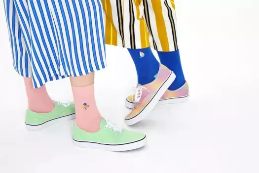 Носки Happy socks Ribbed Embroidery Sail Away Sock RESAI01