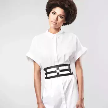 Упряжь Bijoux Indiscrets Maze Wide Belt &amp; Restraints, черная