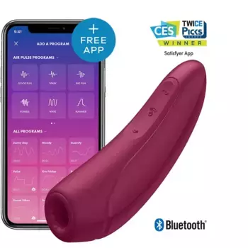 Вакуумный стимулятор Satisfyer Curvy 1+, красно-розовый