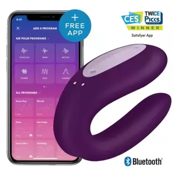 Вибратор для пар Satisfyer Double Joy, фиолетовый