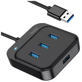 Адаптер Hoco HB31 4 в 1 USB на 4xUSB 1.2m (Grey)