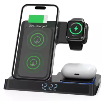 Беспроводное зарядное устройство WIWU Fast Charger 15W 4 в 1 (Wi-W032) (черный)