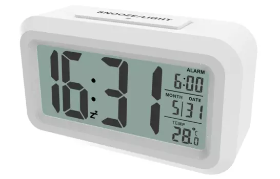 Часы-будильник Ritmix CAT-100 с метеостанцией (белый)