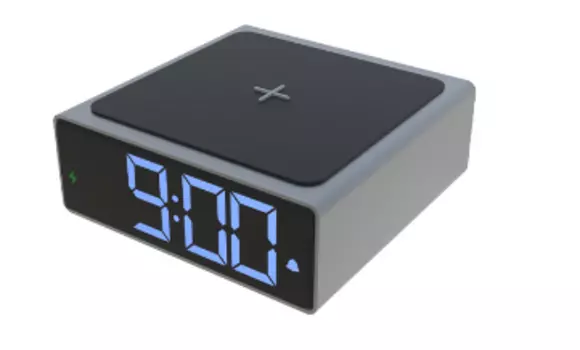 Часы-будильник Ritmix RRC-900Qi с беспроводной зарядкой (серый)