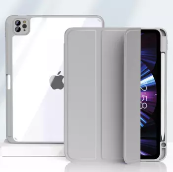 Чехол-книжка Mosbros для Apple iPad Air 13 (2024)/Air 13 (2025) (полиуретан с подставкой/отсек для стилуса) (серый)