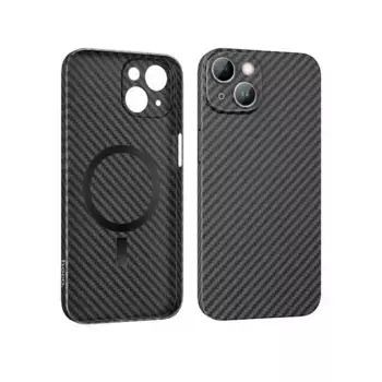 Чехол-накладка Hoco Magnetic для iPhone 14 Plus пластиковый (карбоновый черный)