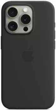 Чехол-накладка Silicone Case with MagSafe для iPhone 15 Pro силиконовый (черный)