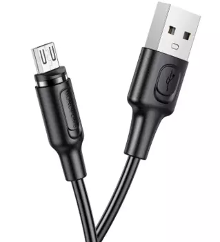 Кабель Borofone BX41 Strong Magnetic 2.4A (USB) на (Micro-USB) 100см силиконовый (черный)