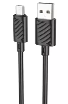 Кабель Hoco X88 Gratified (USB) на (Micro-USB) 100см силиконовый (черный)