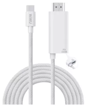 Кабель WIWU Type-C/HDMI 4K 1.8m (Wi-PS001) (белый)
