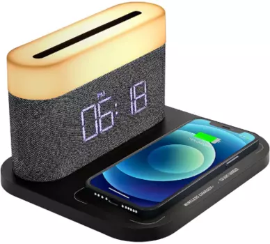 Ночник с беспроводной зарядкой и будильником Xiaomi VFZ Led Lamp Wireless Charger (C-WCLL-C02) (черный)