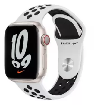 Ремешок Apple для Watch 45mm Pure Platinum/Black Nike Sport Band