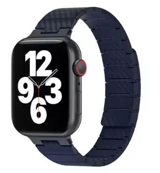 Ремешок WIWU Carbon Fiber Pattern для Apple Watch 42/44/45/49mm магнитная застежка (Wi-WB009) (синий)