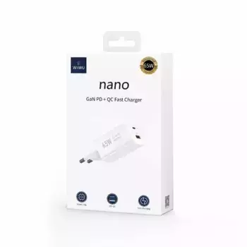 Сетевое зарядное устройство WIWU Nano GaN 65W USB/Type-C (Wi-U012) (белый)