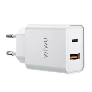 Сетевое зарядное устройство WIWU Quick 20W USB/Type-C + USB/Type-C 1m (Wi-U002) (белый)