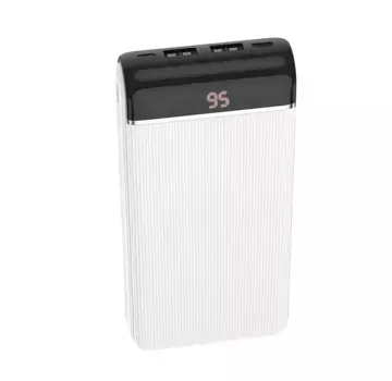 Универсальный внешний аккумулятор Hoco J59A 20000 mAh USBx2 2.0A/Type-C c дисплеем пластик (белый)