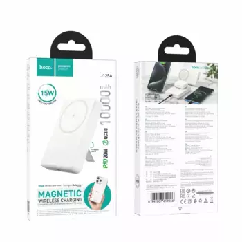 Внешний аккумулятор Hoco J125A Power MagSafe 10000mAh Type-C/подставка (белый)