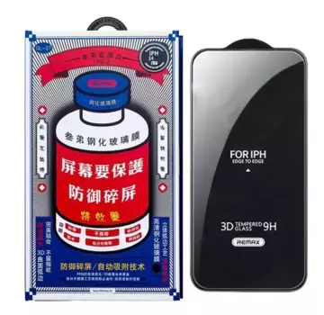 Защитное стекло Remax Tempered Glass 3D 9H для Apple iPhone 16e/14/13/13 Pro цветное (черный)