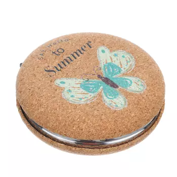 Зеркало серия "Пробковая" карманное круглое DEWAL BEAUTY