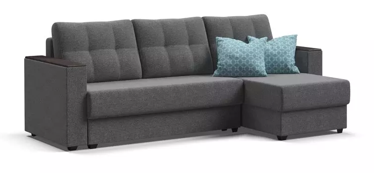 Диван АТЛАНТА УГОЛ Рогожка Malmo серый