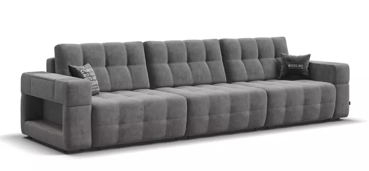 Диван BOSS.XO MAX Велюр Royal стоун / WOOD Rock