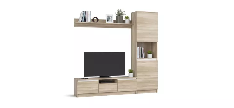 Гостиная Сплит 195-1 Дуб Сонома, Белый снег