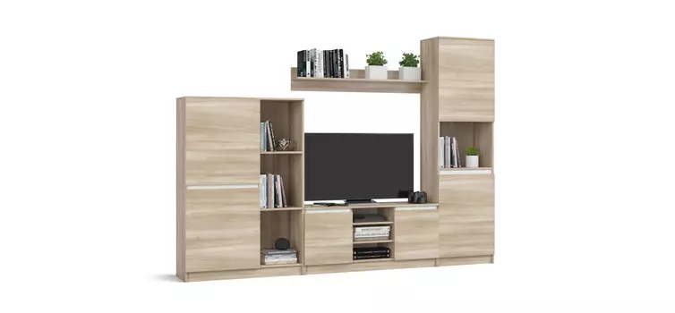 Гостиная Сплит-270 Дуб Сонома, Белый снег