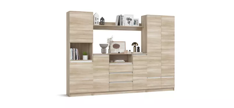 Гостиная Сплит 275-3 Дуб Сонома, Белый снег