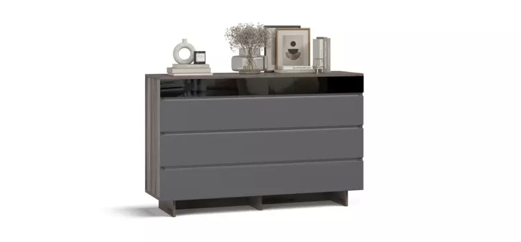 Комод BOSS QUADRO 120 Вяз каменный, Графит софт