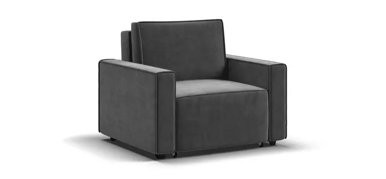 Кресло-кровать Оскар велюр Monolit серый