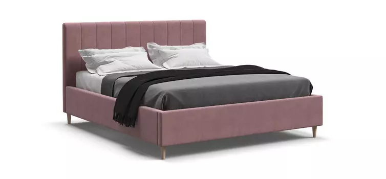 Кровать Сканди велюр Monolit роуз