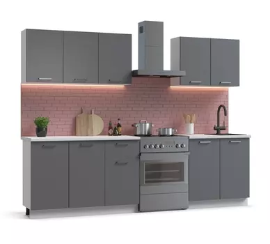 Кухонный гарнитур Люкс-200 Серый графит