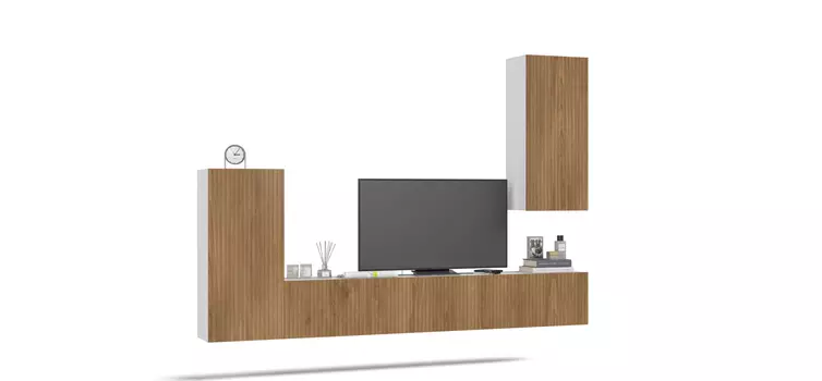 Модульная гостиная BOSS MILLING 6 Белый снег, Дуб Американский