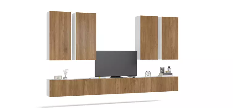 Модульная гостиная BOSS MILLING 8 Белый снег, Дуб Американский