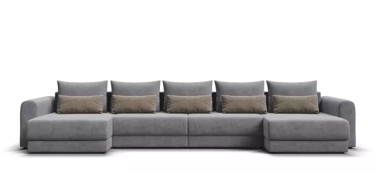 Модульный п-образный диван РИЧМОНД MODOOL Велюр Роял агат