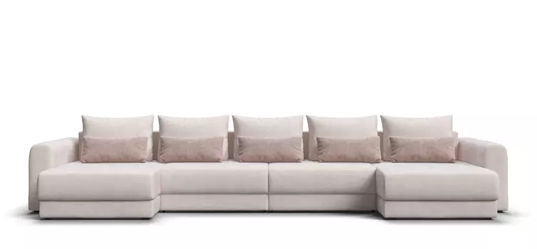 Модульный п-образный диван РИЧМОНД MODOOL Вельвет CORD бежевый