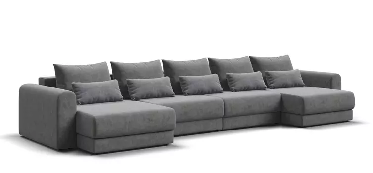 Модульный п-образный диван РИЧМОНД MODOOL Велюр Royal стоун