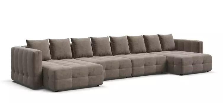 П-образный диван BOSS ONE MODOOL Велюр Royal тауп NEW